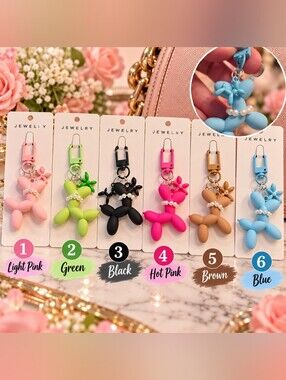 🎈 Balloon Dog Keychain / Purse Charm – Choose Your Color 🐶💕1